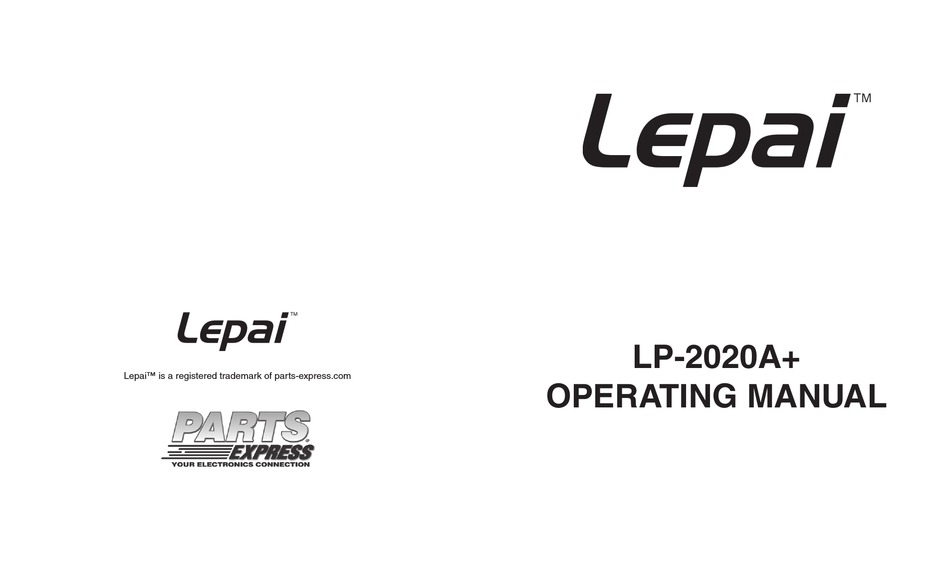 Lepai Lp a Operating Manual Pdf Download Manualslib