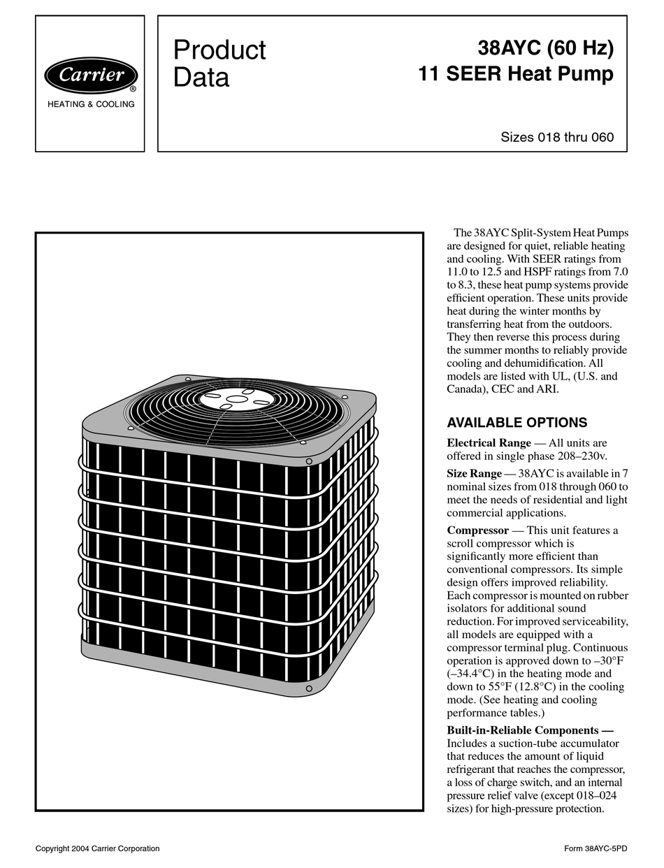 carrier fk4dnf002 heat pump