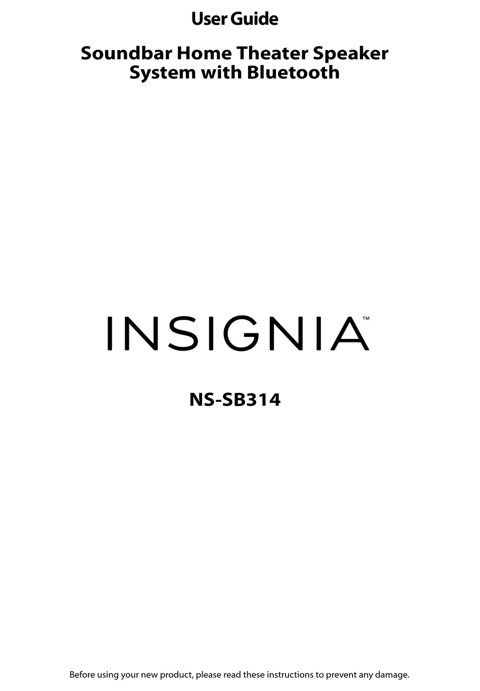 INSIGNIA NS-SB314 USER MANUAL Pdf Download | ManualsLib