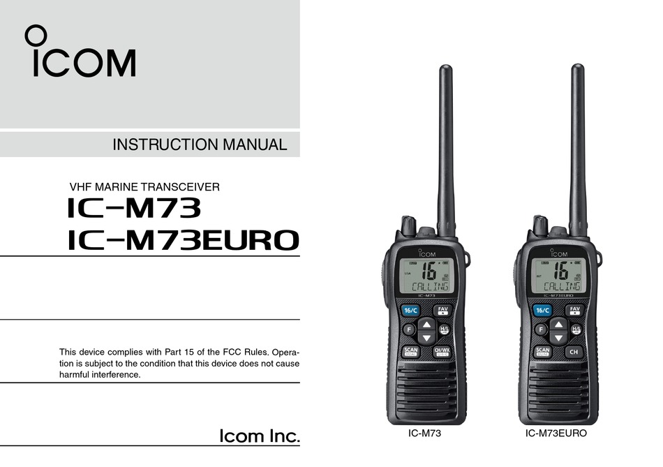 Icom IC-M73 Submersible Handheld VHF Radio