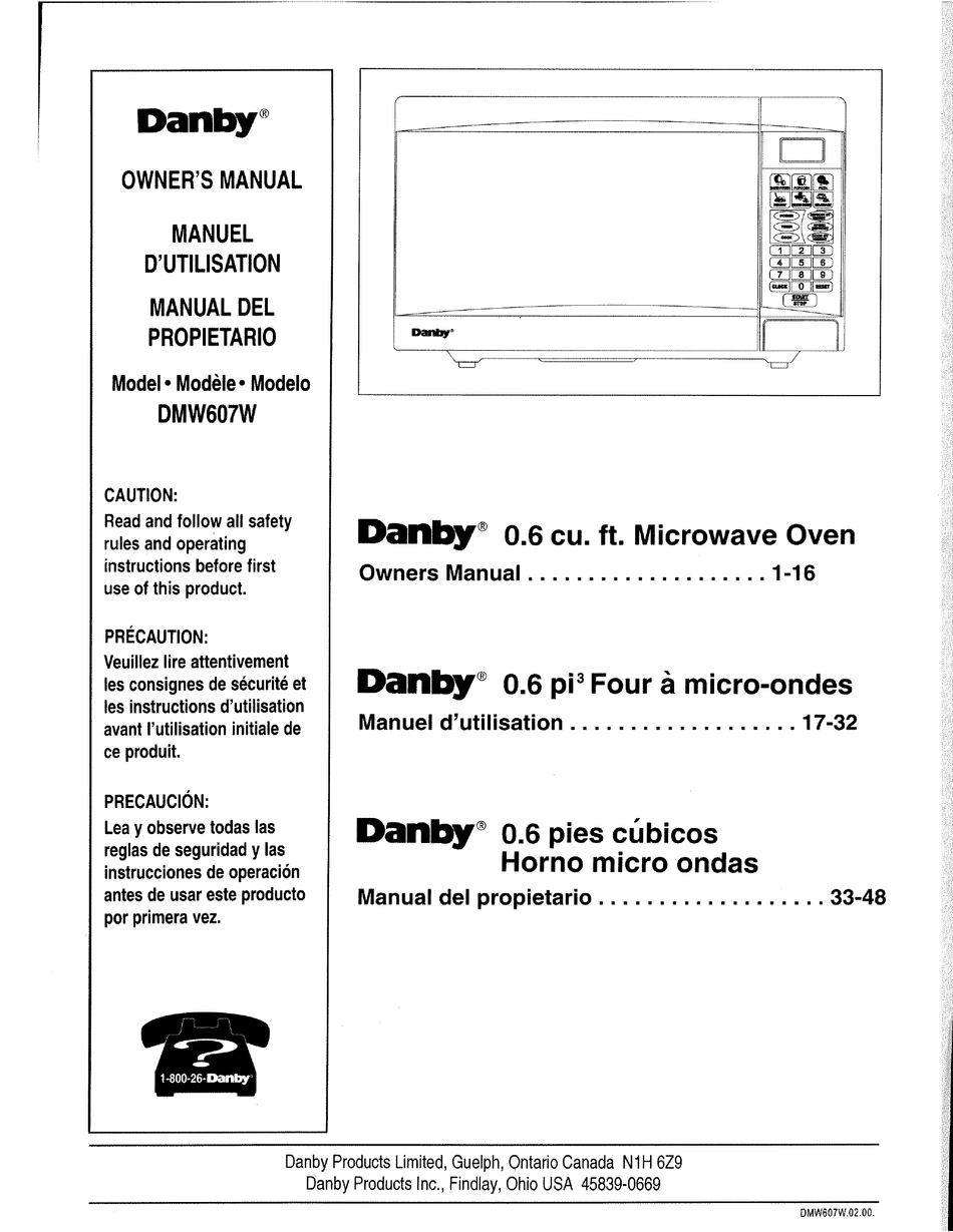 DANBY DMW607W OWNER'S MANUAL Pdf Download | ManualsLib
