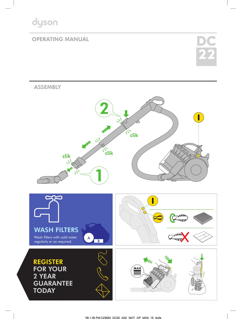 DYSON DC22 OPERATING MANUAL Pdf Download | ManualsLib