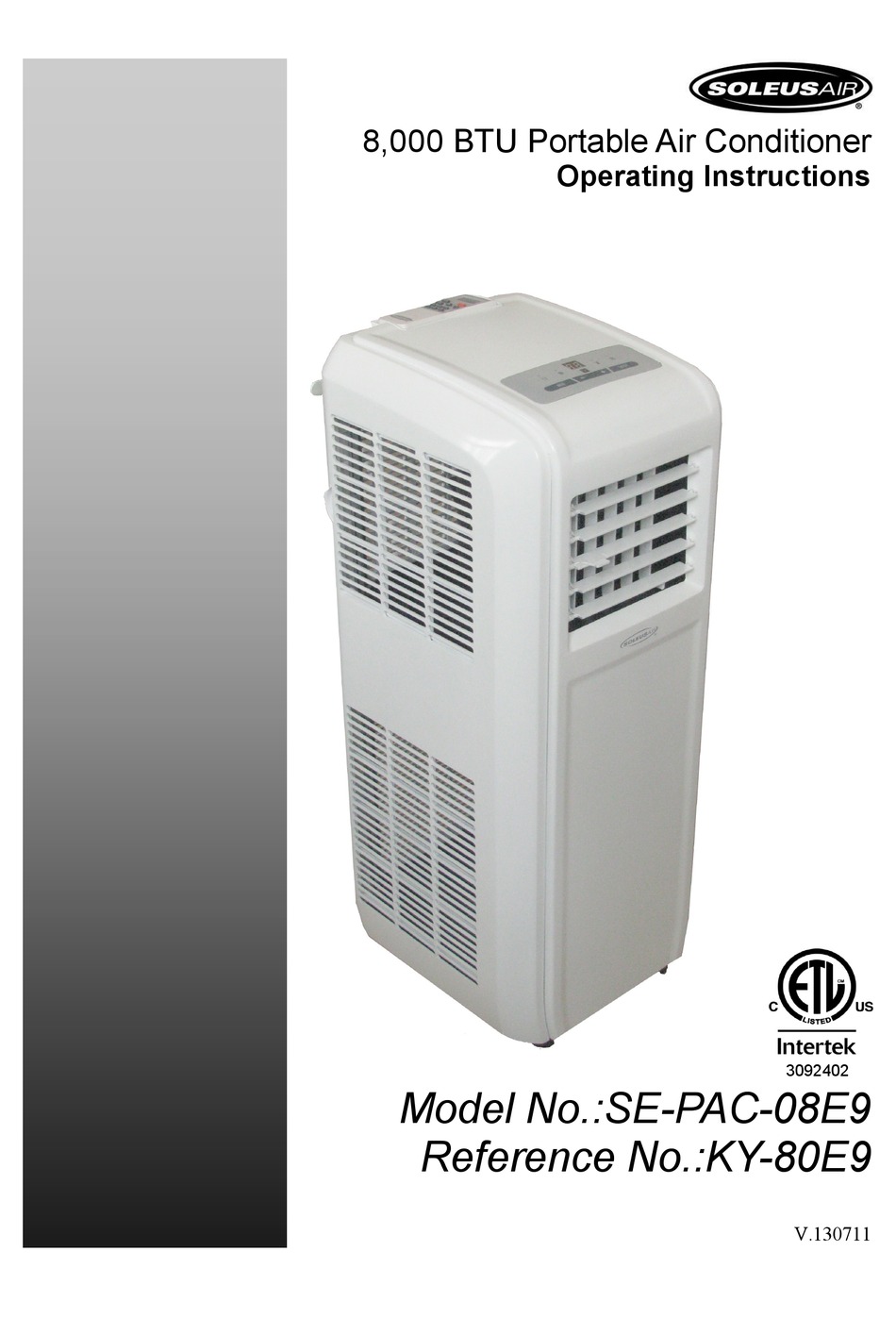 SOLEUS AIR SEPAC08E9 OPERATING INSTRUCTIONS MANUAL Pdf Download