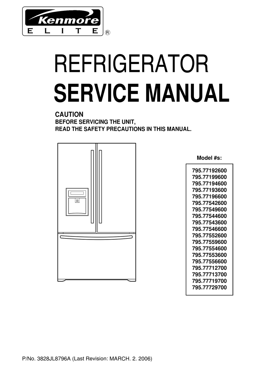 KENMORE 795.77192600 SERVICE MANUAL Pdf Download | ManualsLib