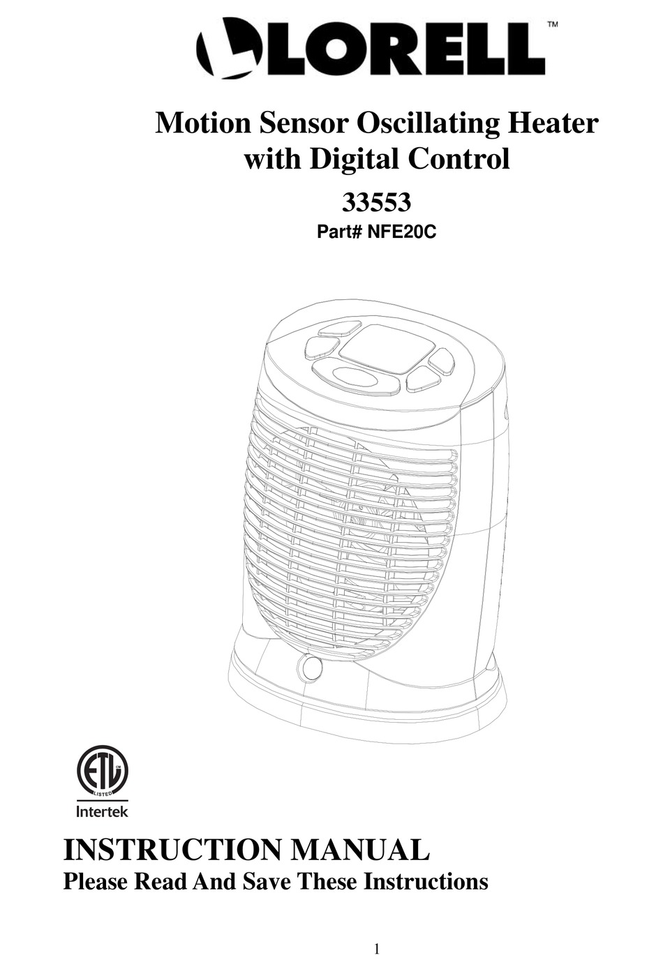 LORELL 33553 INSTRUCTION MANUAL Pdf Download | ManualsLib