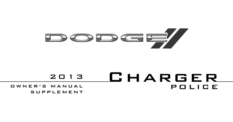 Dodge Charger Police 2013 Owner S Manual Pdf Download Manualslib