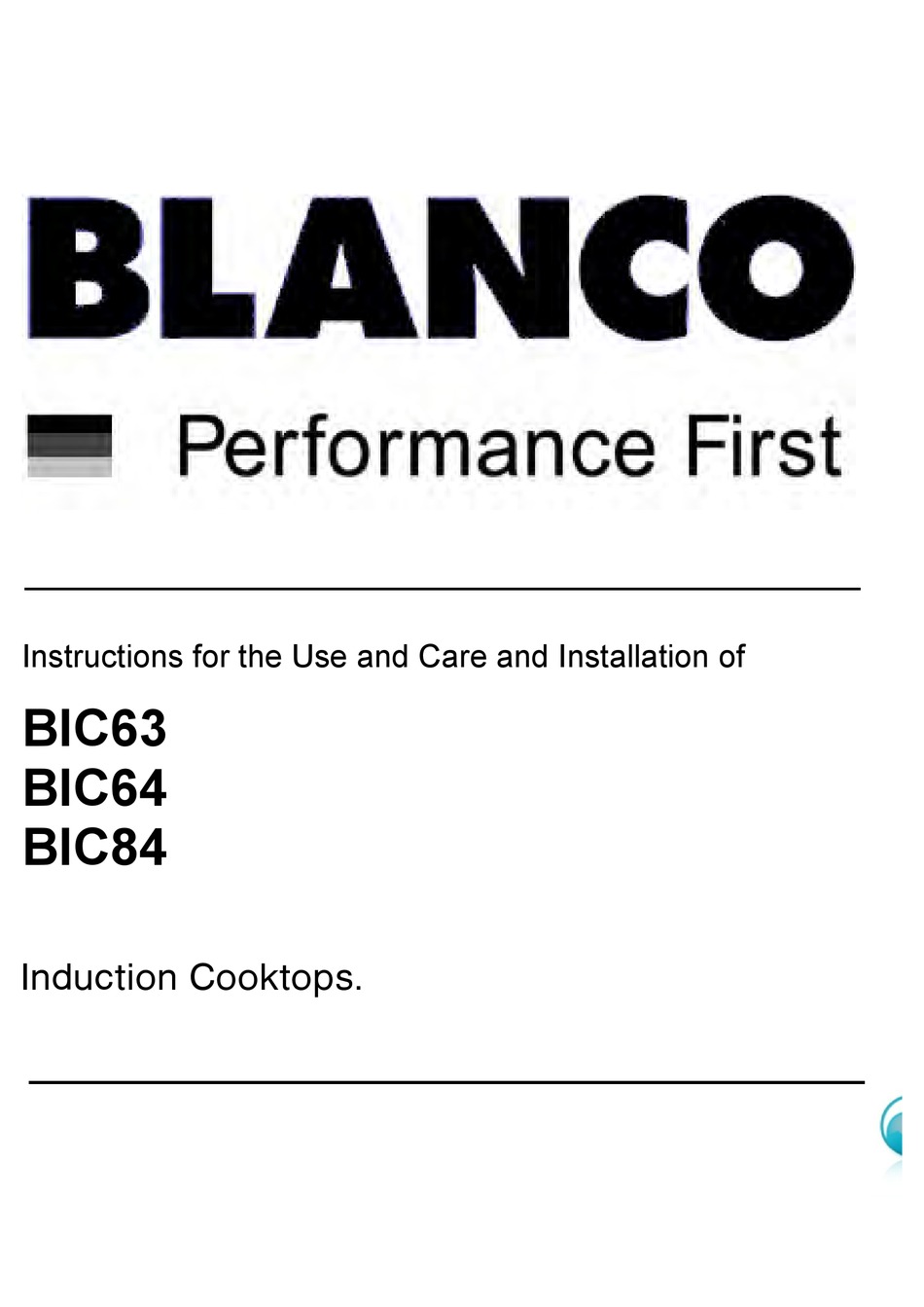 Blanco Bic63 Use And Care Manual Pdf Download Manualslib