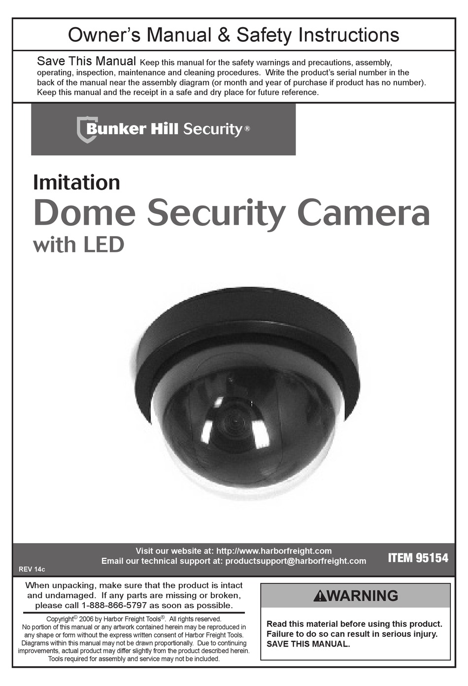 bunker hill security imitation dome security camera with led