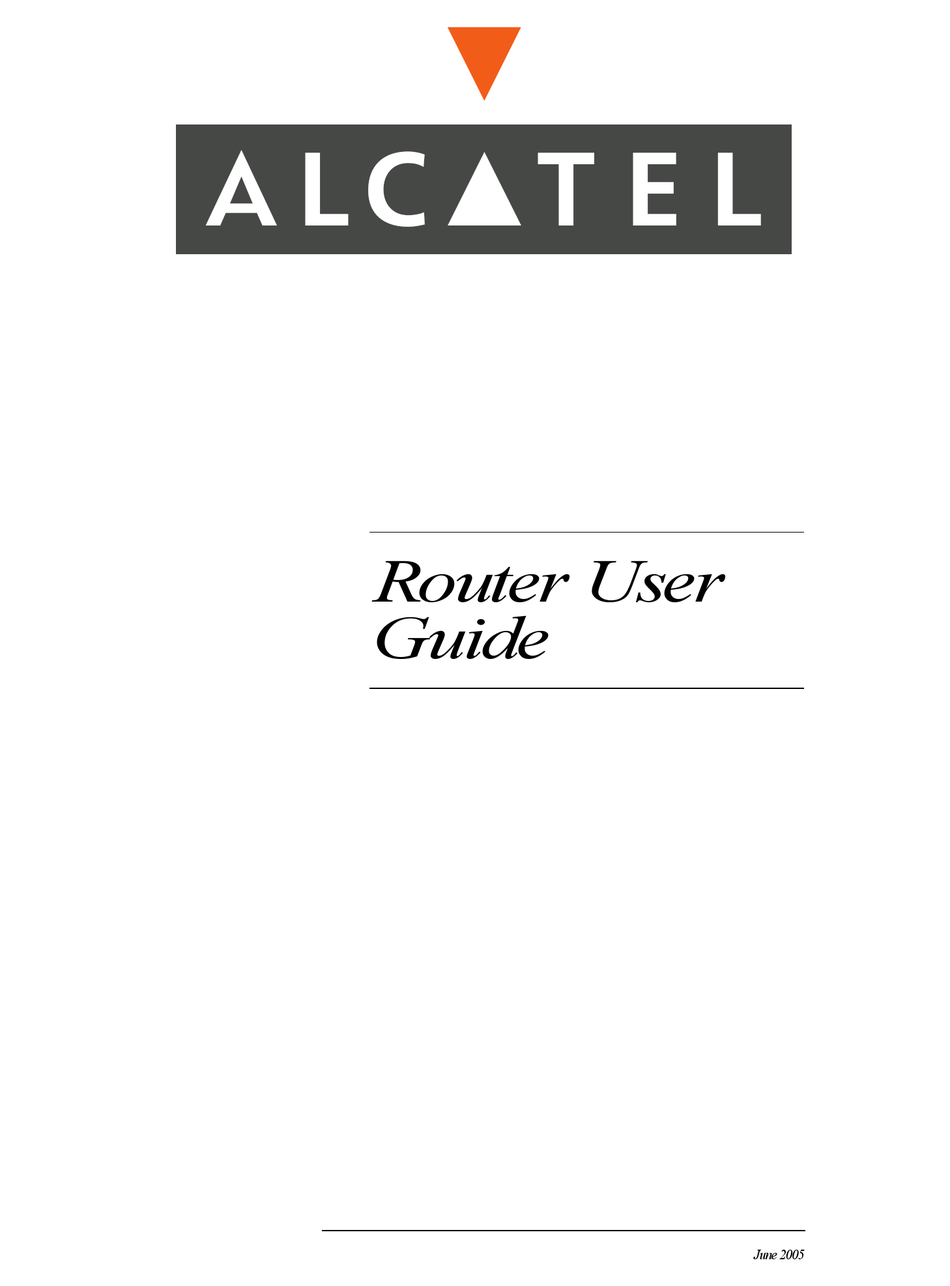 ALCATEL ROUTER USER MANUAL Pdf Download | ManualsLib