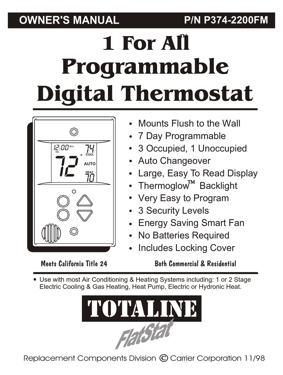 Totaline P374 2200fm Owner S Manual Pdf Download Manualslib