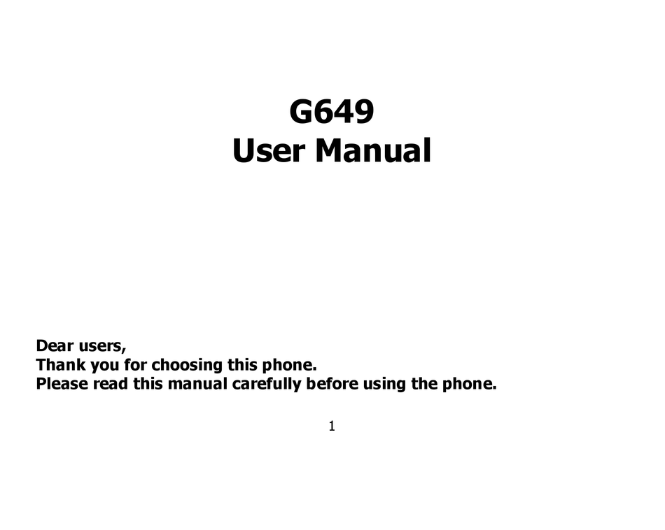ONIDA G649 USER MANUAL Pdf Download ManualsLib