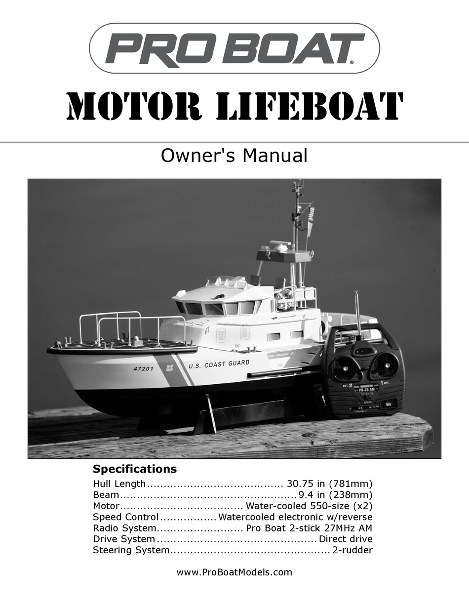 PRO BOAT MOTOR LIFEBOAT OWNER'S MANUAL Pdf Download ManualsLib