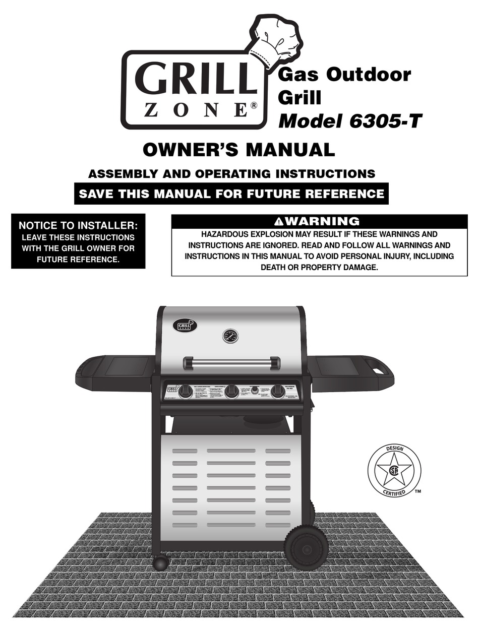 GRILL ZONE 6305-T OWNER'S MANUAL Pdf Download | ManualsLib