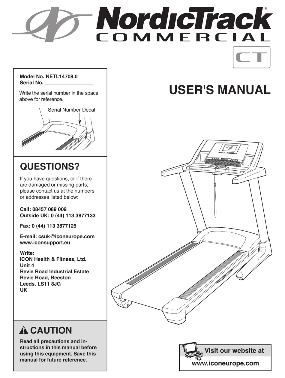 Nordictrack best sale c2100 manual