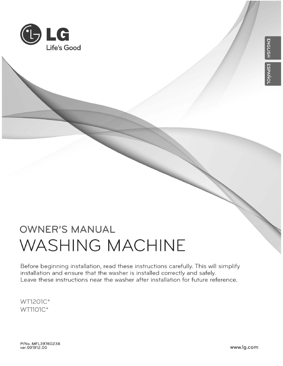 LG WT1101C SERIES OWNER'S MANUAL Pdf Download | ManualsLib