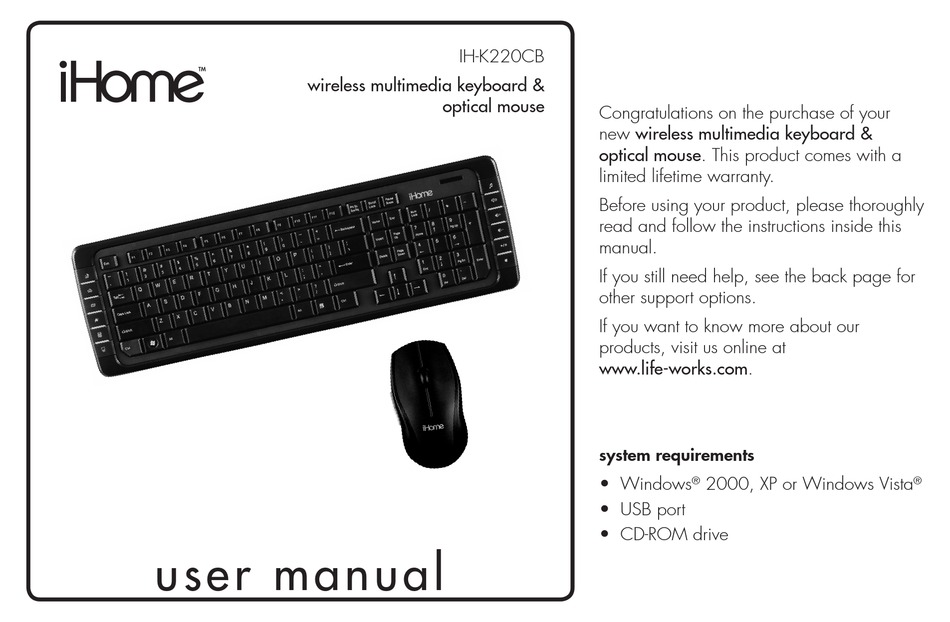 microsoft wireless keyboard 2000 manual
