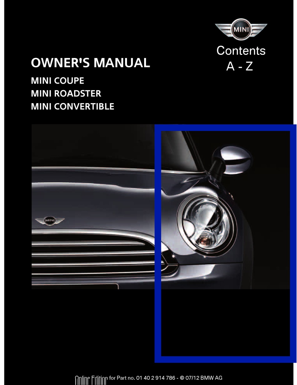 MINI COOPER OWNER'S MANUAL Pdf Download ManualsLib