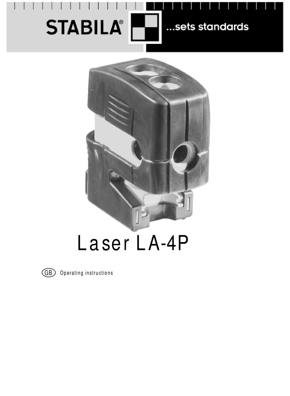 STABILA LA-4P OPERATING INSTRUCTIONS MANUAL Pdf Download | ManualsLib