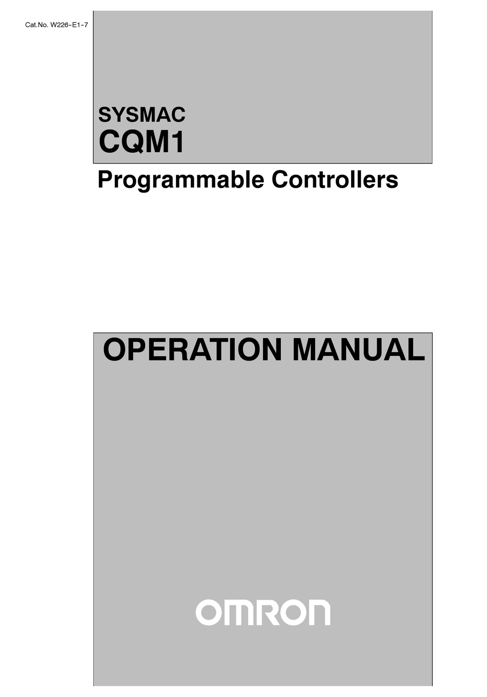 OMRON CQM1 OPERATION MANUAL Pdf Download | ManualsLib