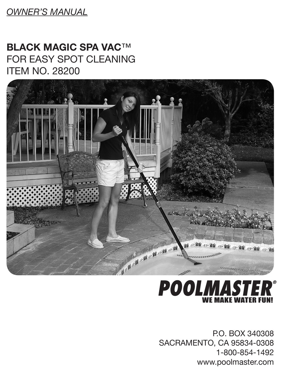 POOLMASTER BLACK MAGIC SPA VAC 28200 OWNER'S MANUAL Pdf Download