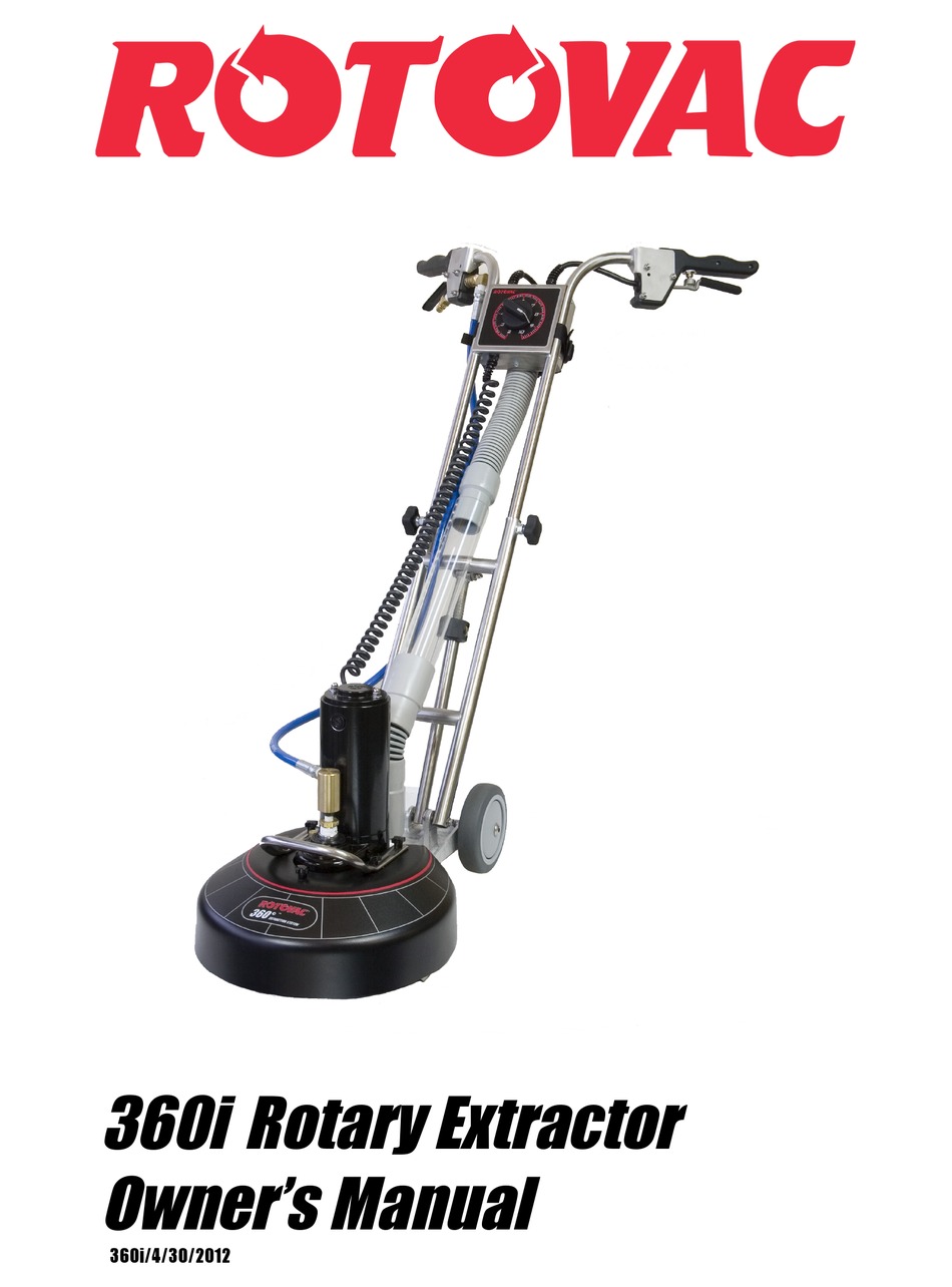 Rotovac 360i Owner S Manual Pdf Download Manualslib