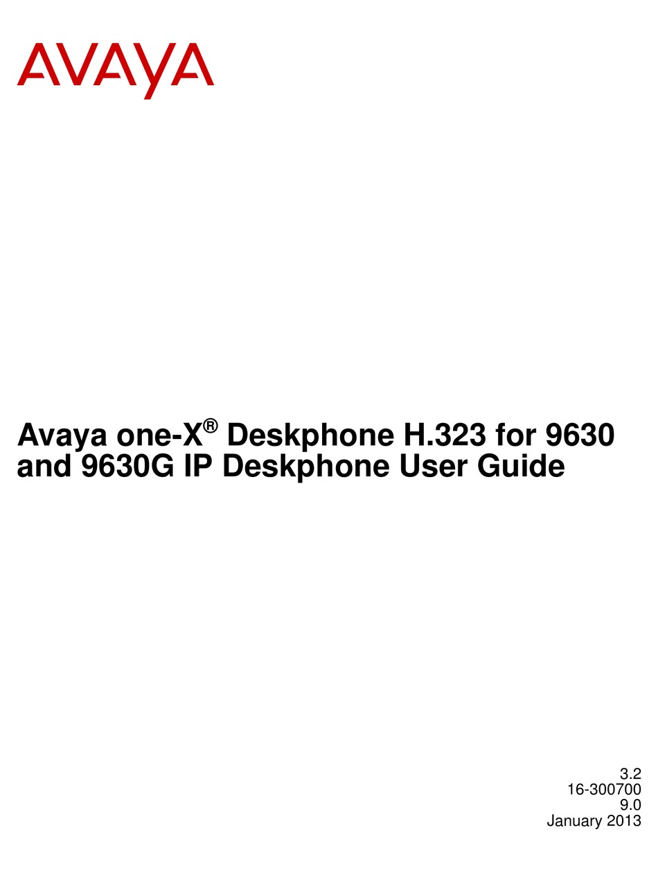 AVAYA ONEX 9630 USER MANUAL Pdf Download ManualsLib