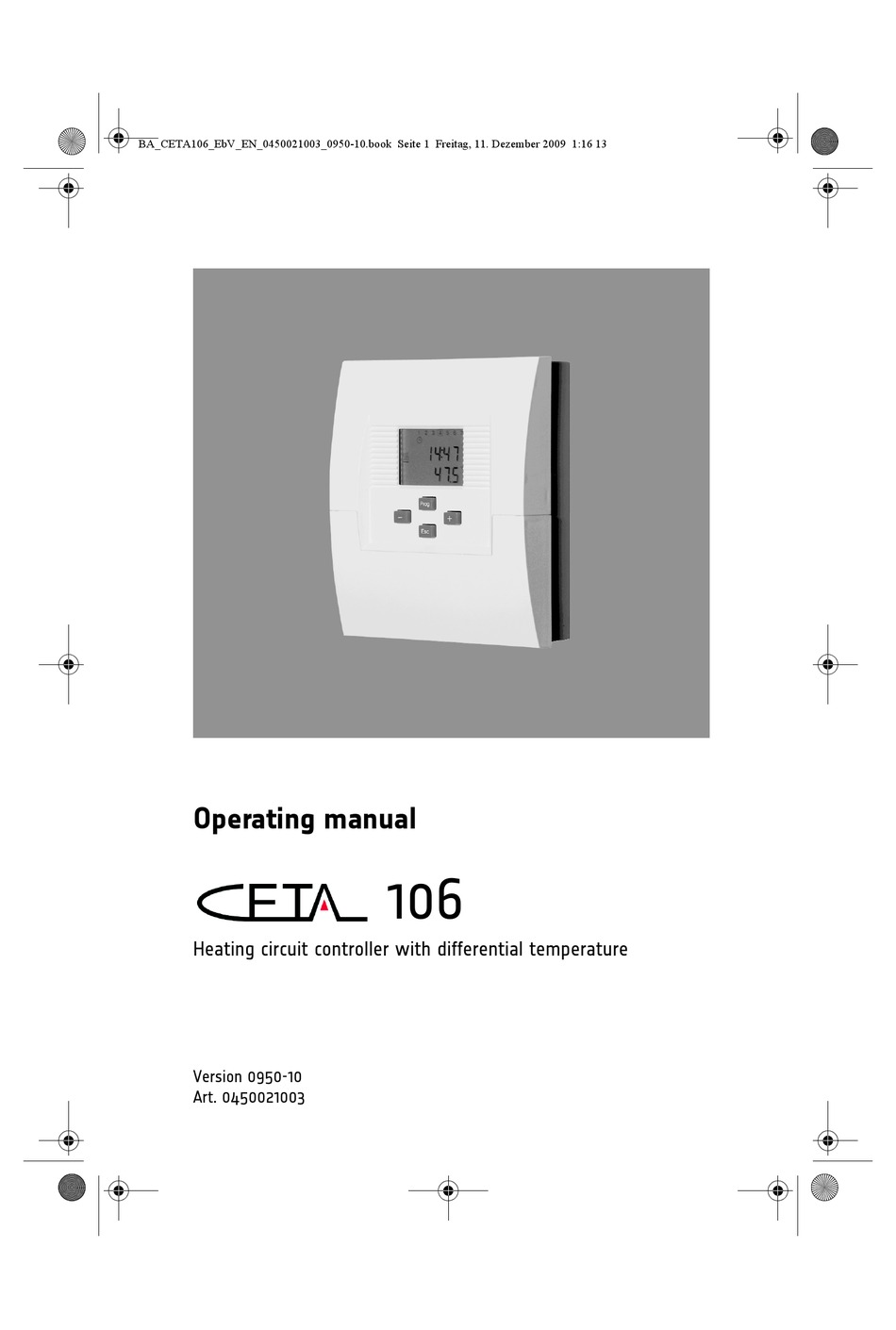 ELEKTRONIKBAU UND VERTRIEBS CETA 106 OPERATING MANUAL Pdf Download
