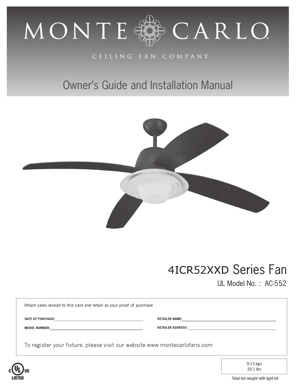 Monte Carlo Fan Company 4icr52d