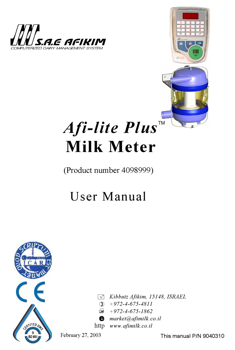 AFIKIM AFILITE PLUS USER MANUAL Pdf Download ManualsLib