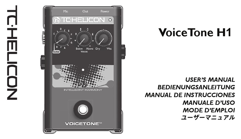 TC-HELICON VOICETONE H1 USER MANUAL Pdf Download | ManualsLib