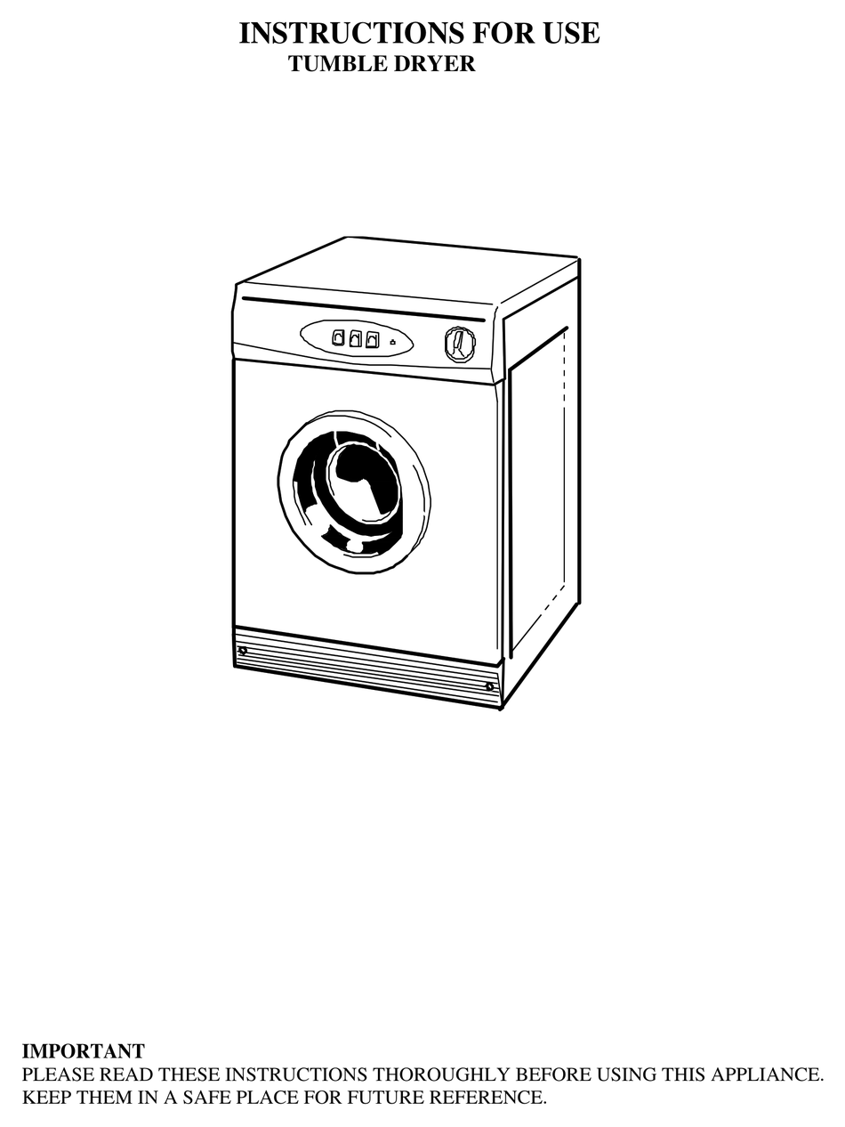 CROSSLEE PLC TUMBLE DRYER INSTRUCTIONS FOR USE MANUAL Pdf Download ...