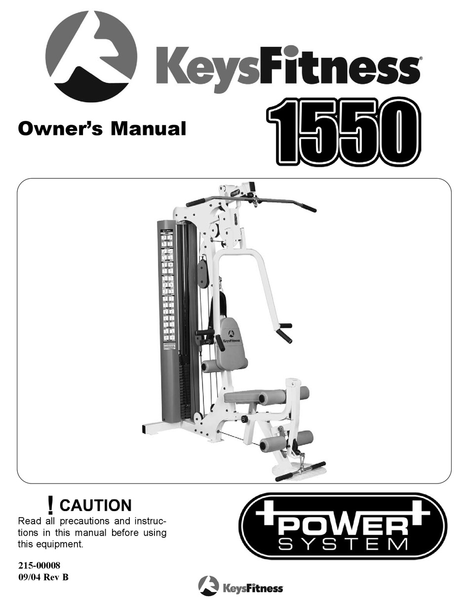 KEYS FITNESS 1550 OWNER'S MANUAL Pdf Download ManualsLib