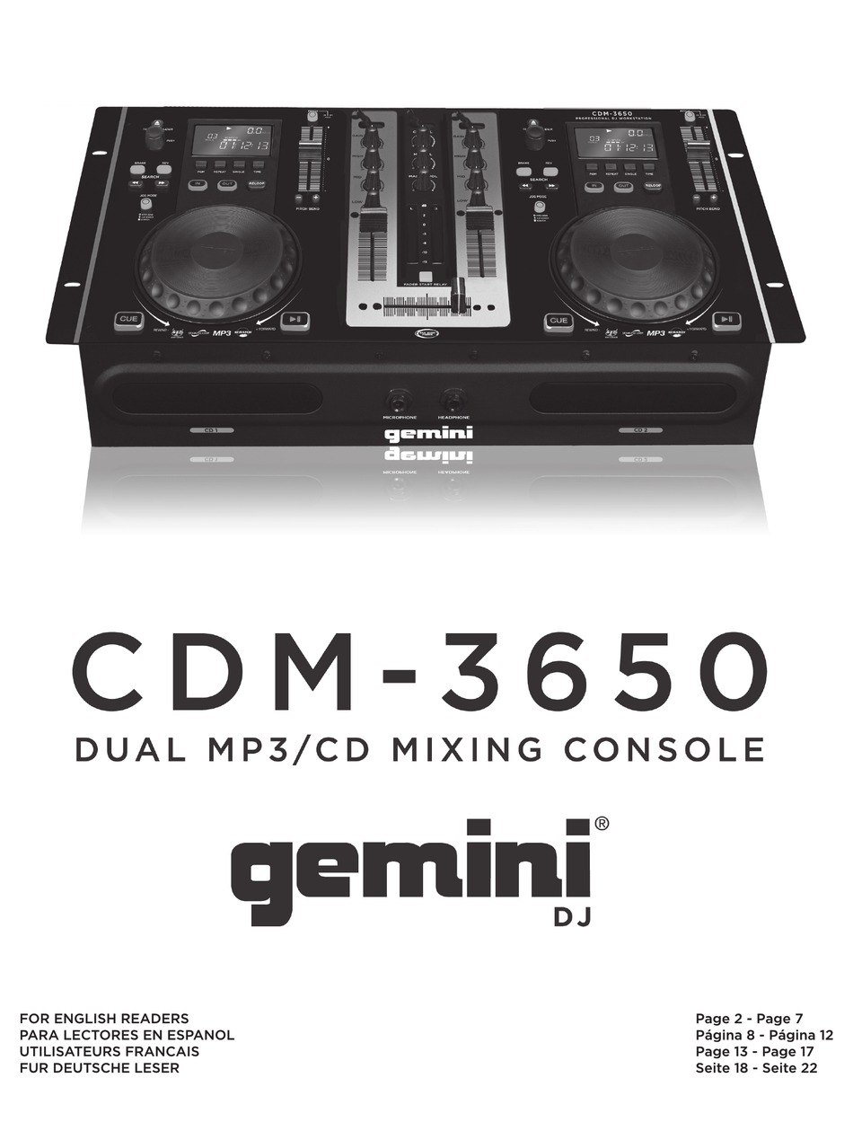 GEMINI CDM-3650 USER MANUAL Pdf Download | ManualsLib