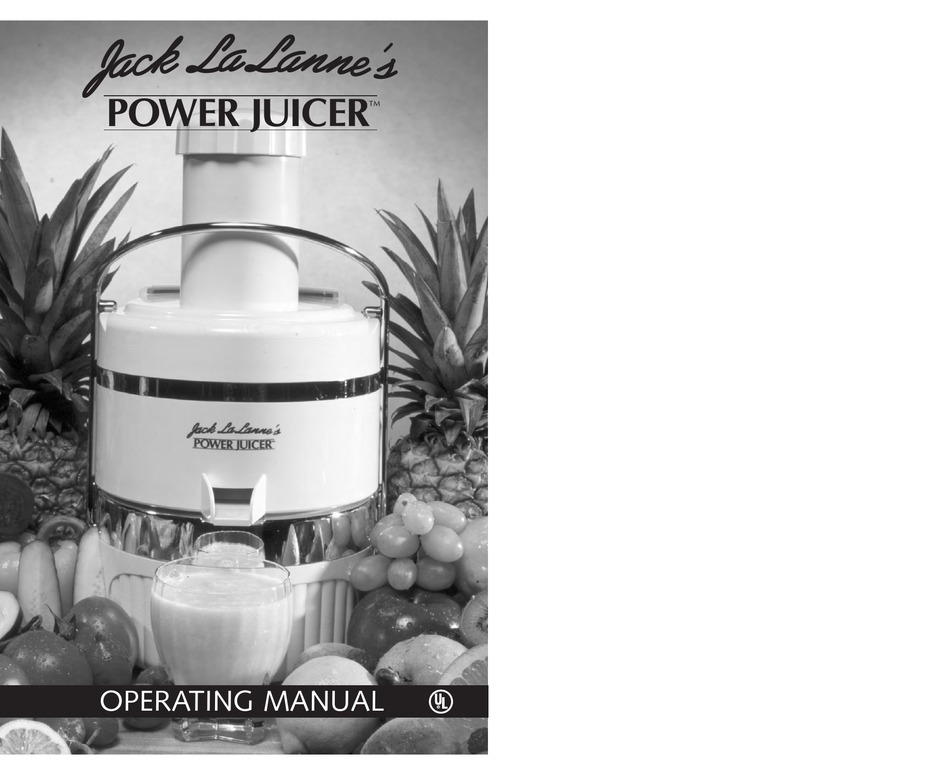 JACK LALANNES POWER JUICER OPERATING MANUAL Pdf Download ManualsLib