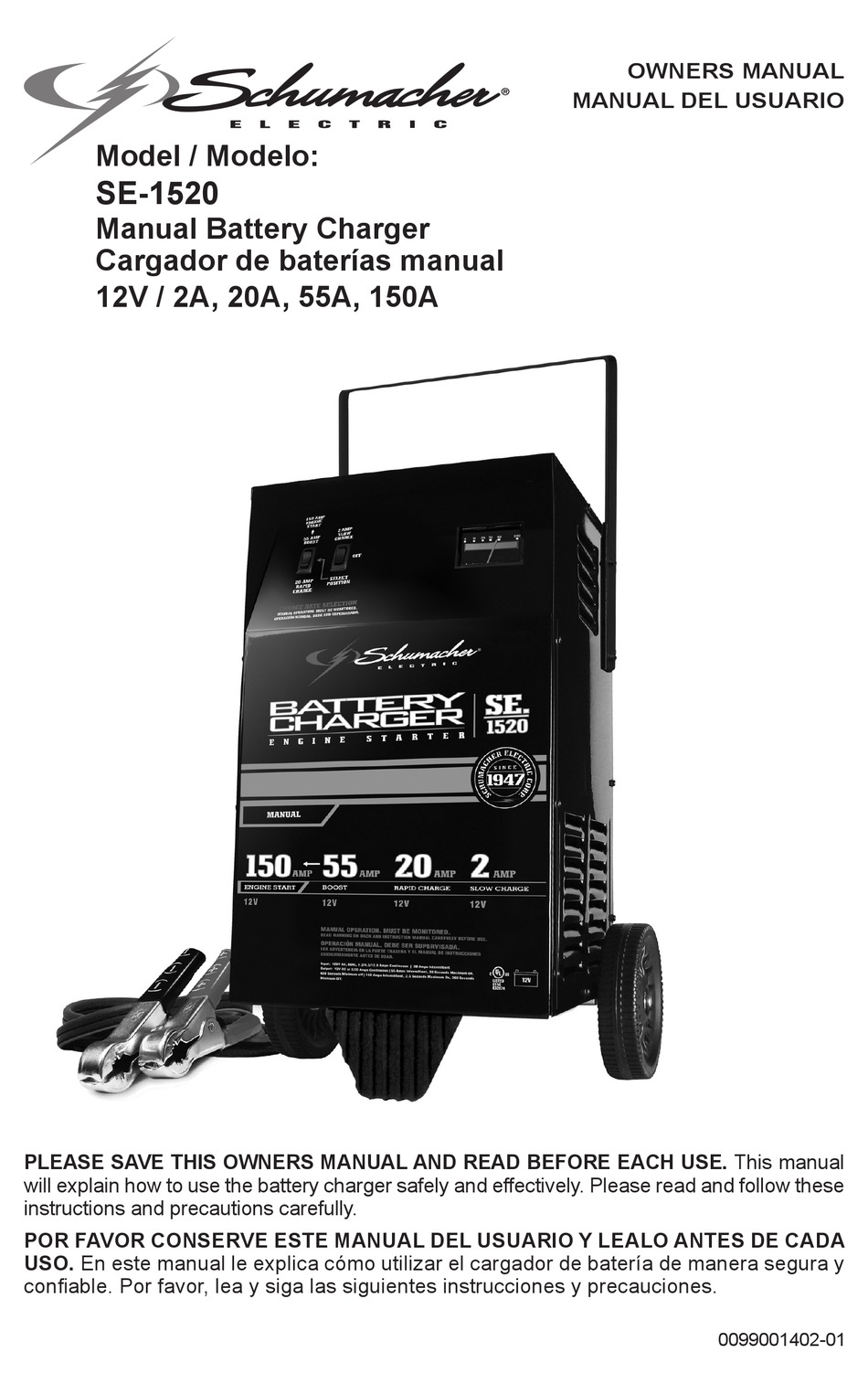 SCHUMACHER ELECTRIC SE-1520 OWNER'S MANUAL Pdf Download | ManualsLib