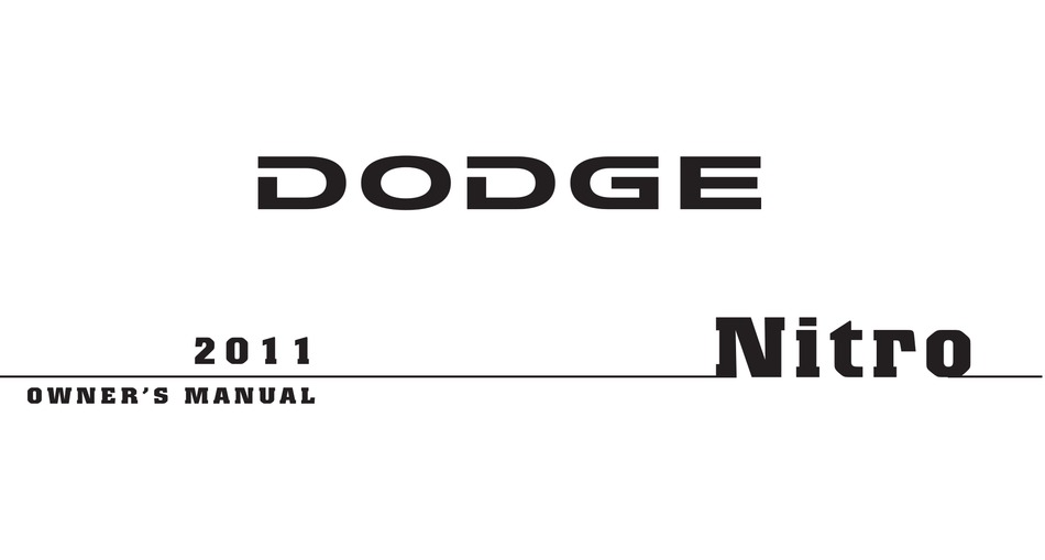 DODGE NITRO 2011 OWNER'S MANUAL Pdf Download | ManualsLib