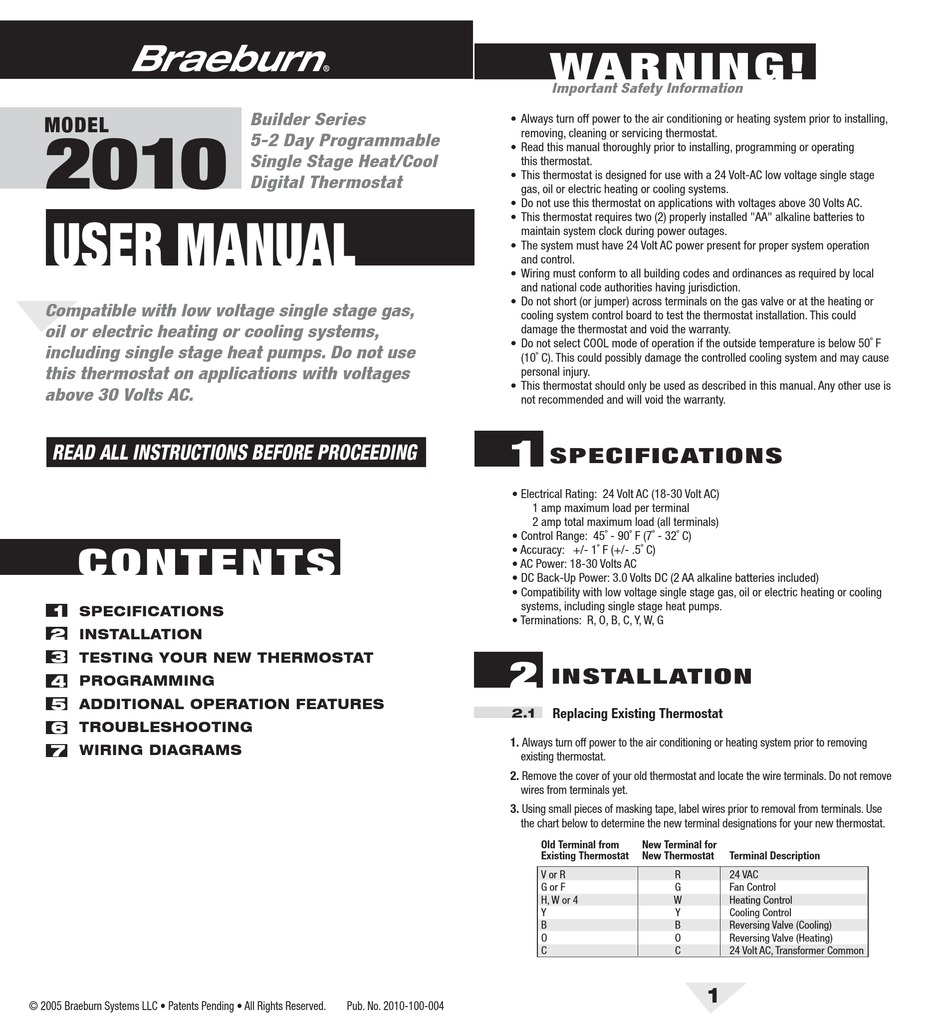 BRAEBURN 2010 USER MANUAL Pdf Download ManualsLib
