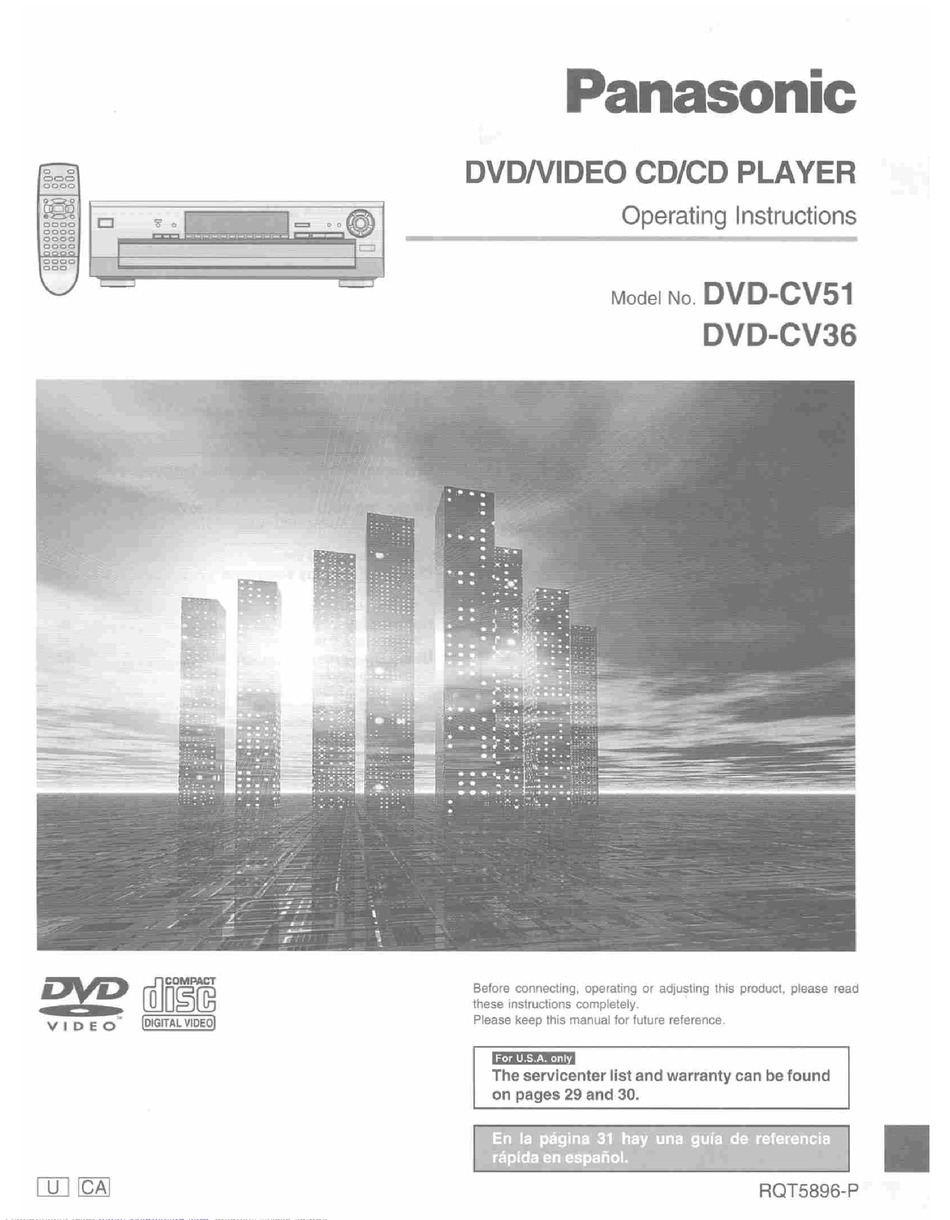 PANASONIC DVDCV51 OPERATING INSTRUCTIONS MANUAL Pdf Download ManualsLib