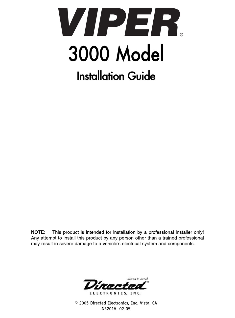 Viper 3000 Installation Manual Pdf