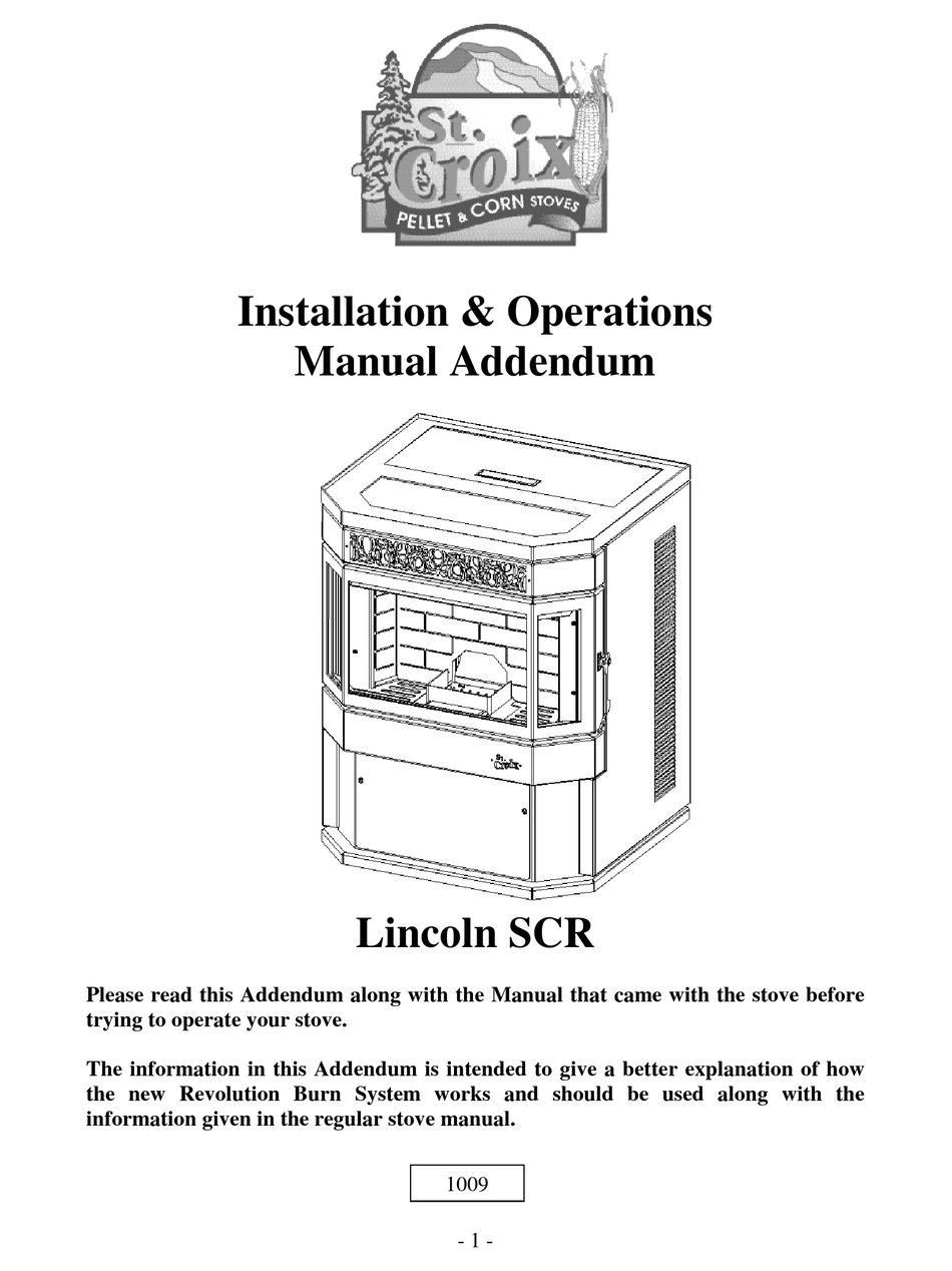 ST. CROIX LINCOLN SCR INSTALLATION & OPERATIONS MANUAL ADDENDUM Pdf