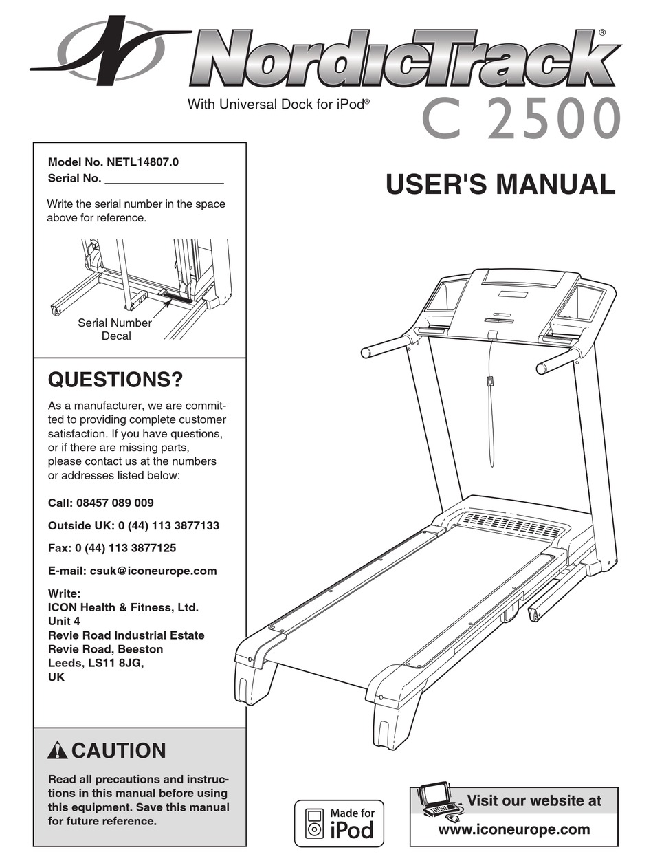 Nordictrack best sale c2300 manual