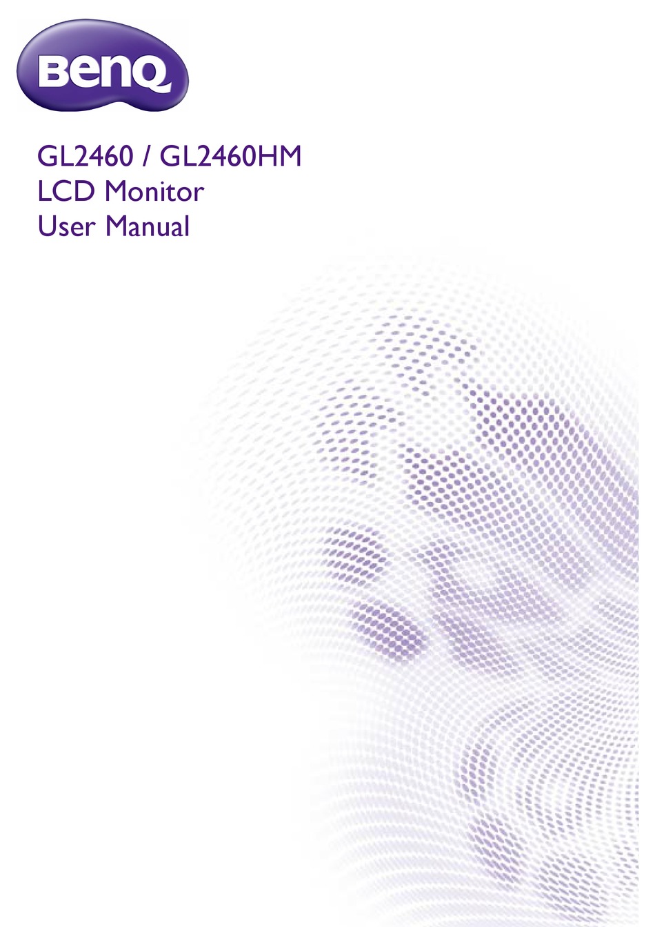 Benq Gl2460 User Manual Pdf Download Manualslib