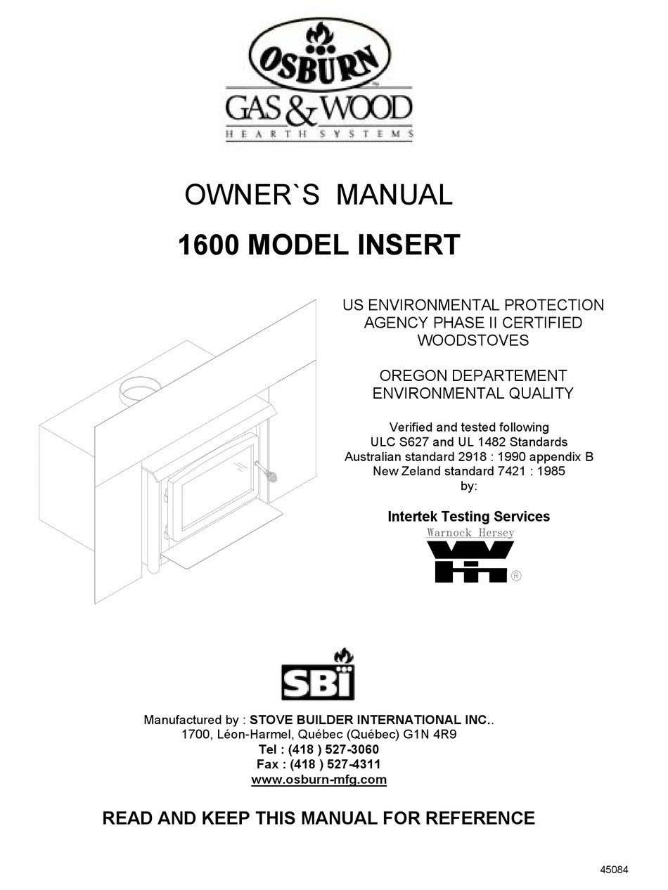 OSBURN 1600 OWNER'S MANUAL Pdf Download | ManualsLib