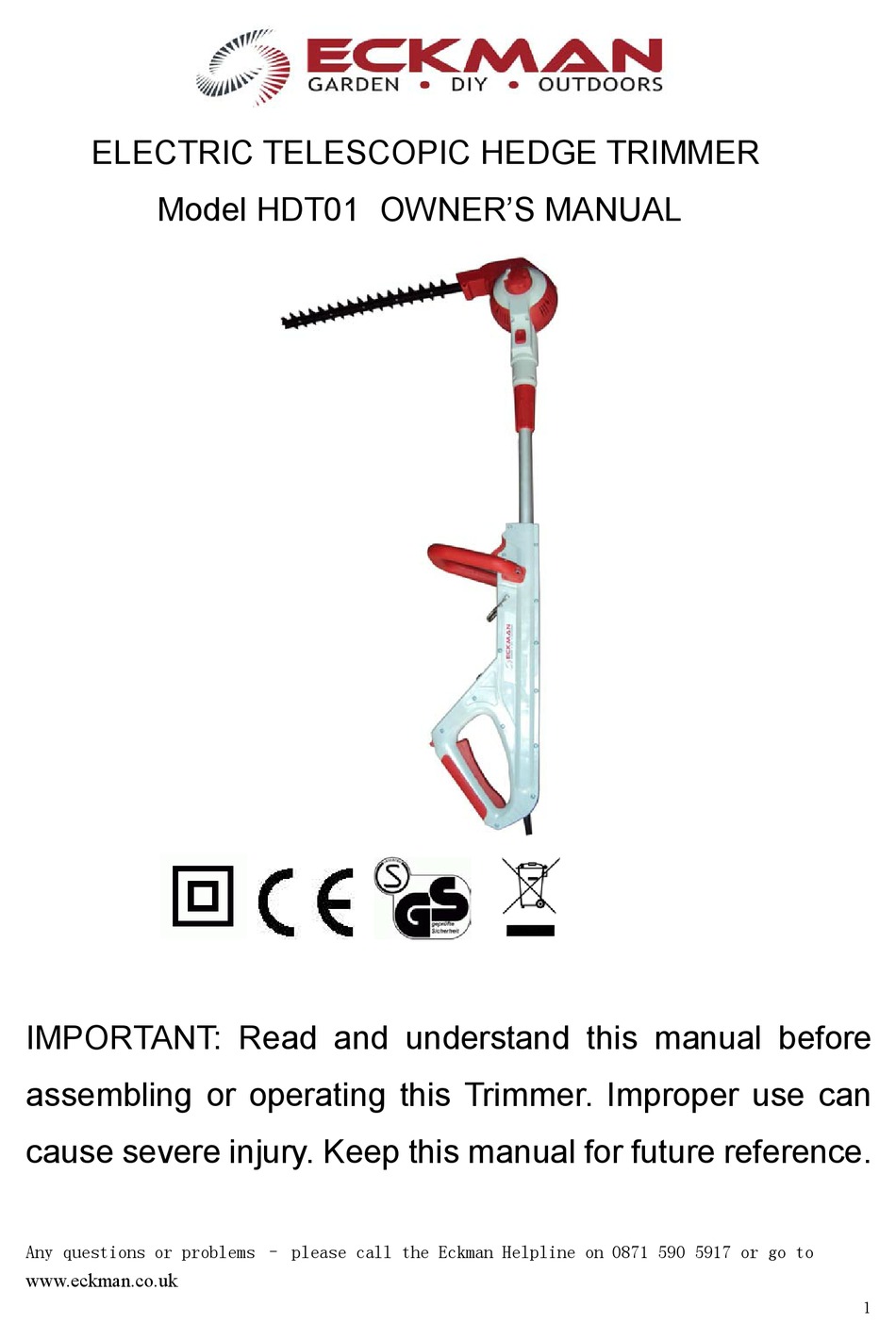 eckman telescopic hedge trimmer