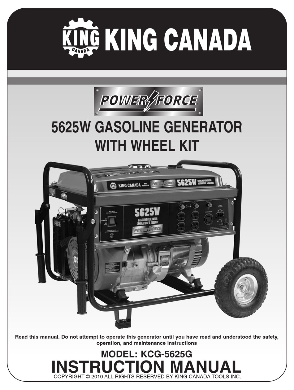 KING CANADA POWER FORCE KCG5625G INSTRUCTION MANUAL Pdf Download ManualsLib