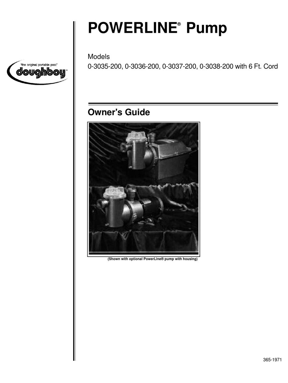 DOUGHBOY POWERLINE 03035200 OWNER'S MANUAL Pdf Download ManualsLib