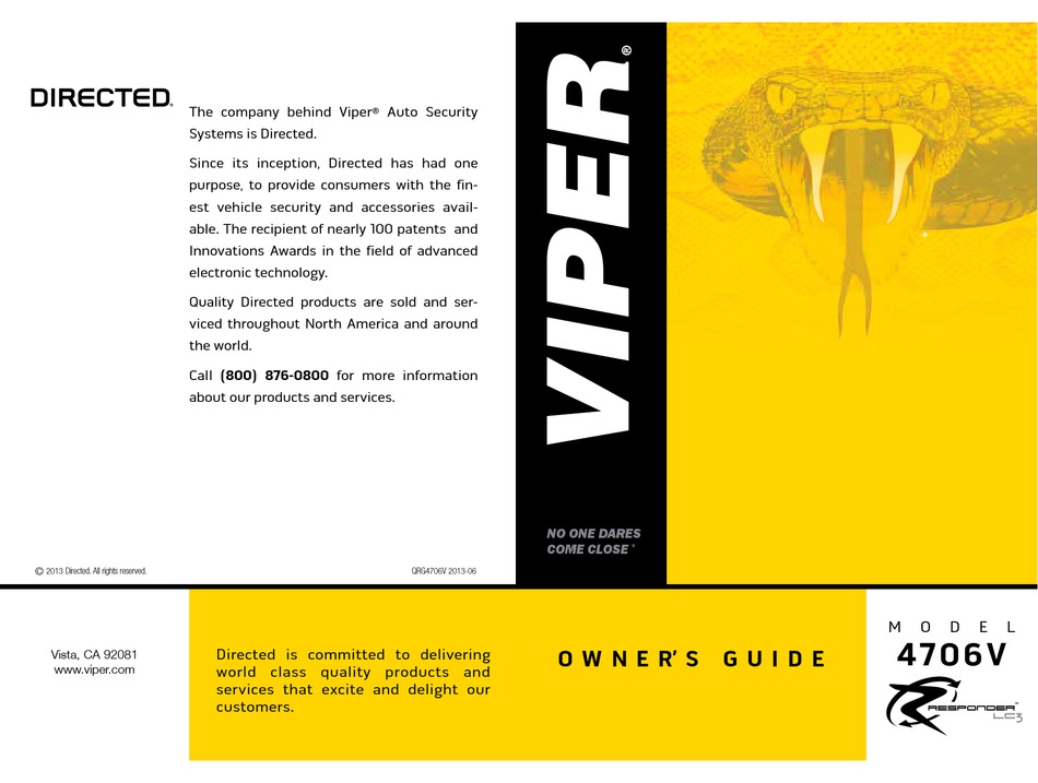 VIPER 4706V OWNER'S MANUAL Pdf Download | ManualsLib