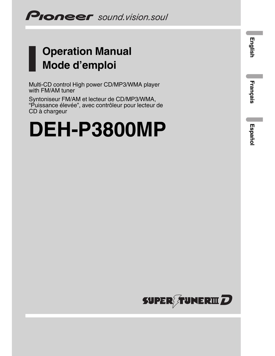 PIONEER DEHP3800MP OPERATION MANUAL Pdf Download ManualsLib