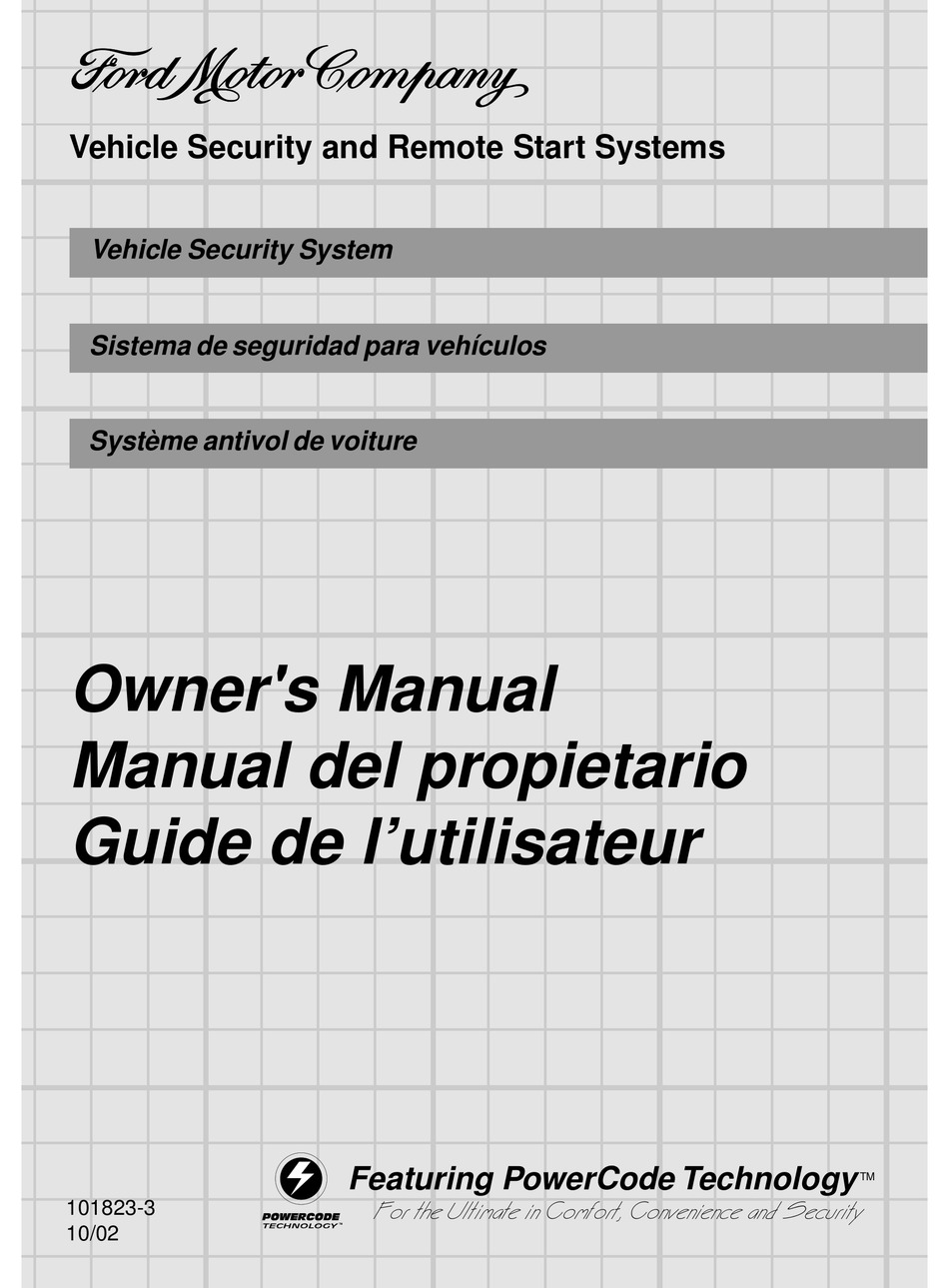 FORD VEHICLE SECURITY SYSTEM OWNER'S MANUAL Pdf Download | ManualsLib