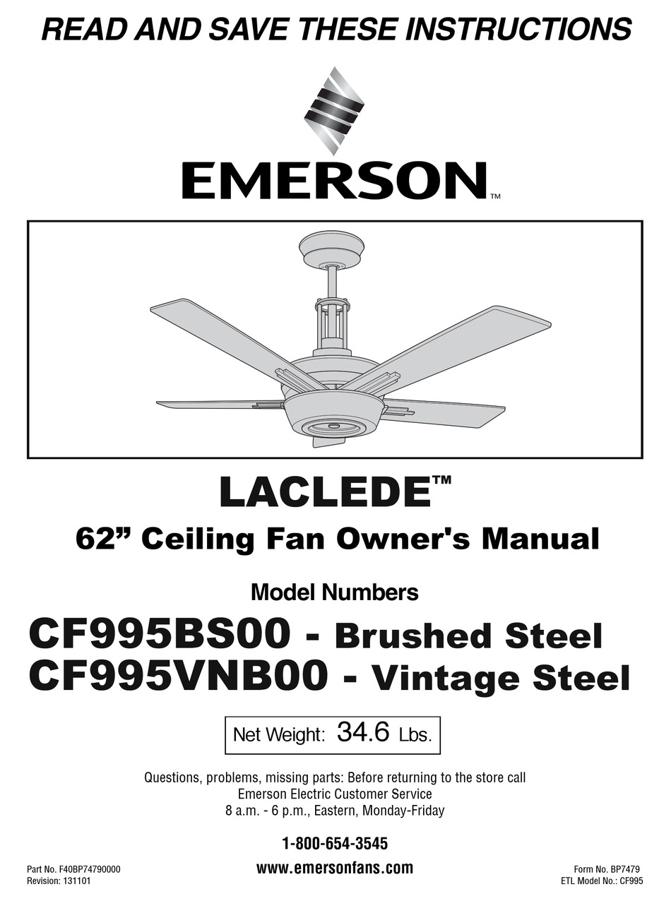 EMERSON CF995BS00 OWNER S MANUAL Pdf Download ManualsLib